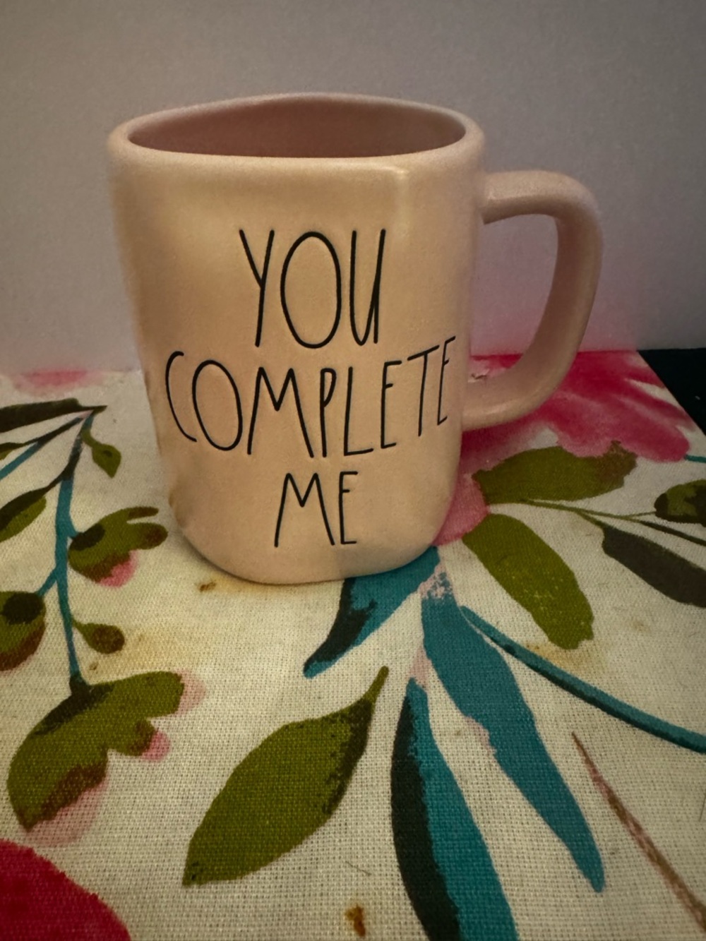 Rae Dunn Pink “YOU COMPLETE ME” Mug-Valentines 2021 Light Pink Color